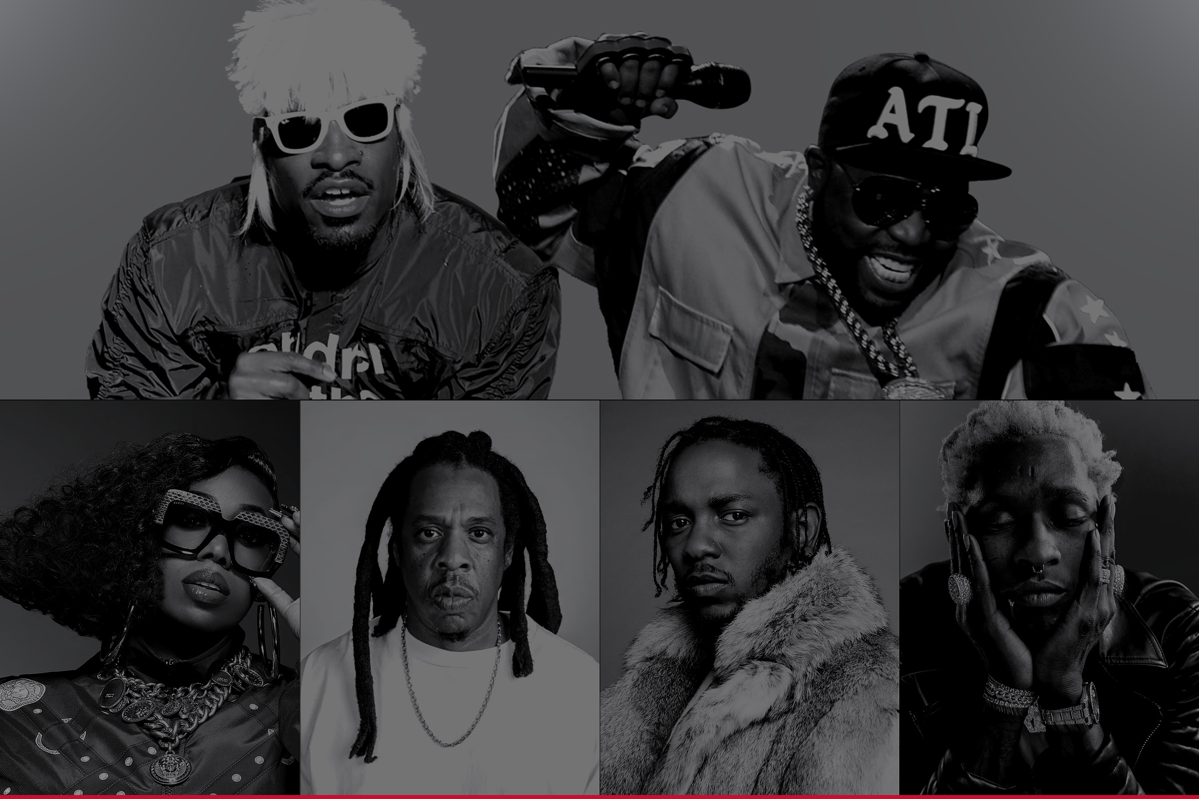 Hip hop's five seats on the New York Times list: OutKast, Missy Elliott, Jay-Z, Kendrick Lamar, Young Thug